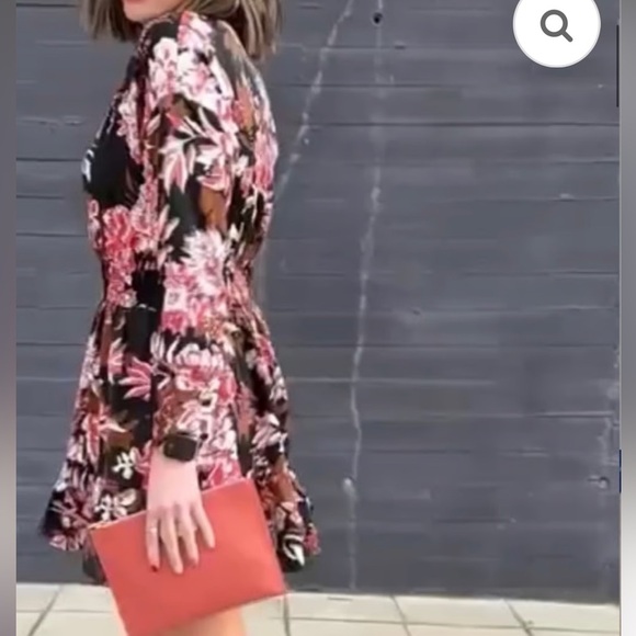ZARA Printed Floral Long Sleeve Mini Dress Size S Authentic! - Picture 2 of 12